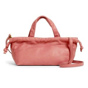 Madewell Soft Mini Cinch Rose Leather Crossbody Bag Purse Quartz Pink $118